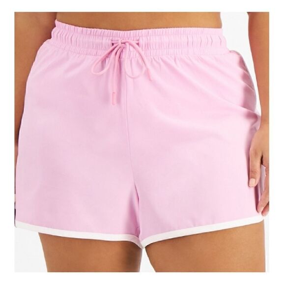 IDEOLOGY Womens Pink Lined Drawstring Waist Running Shorts Shorts Plus, short - Picture 2 of 10